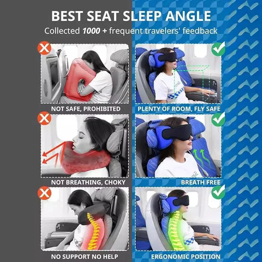 Popscrub TravelRest™  3D Head & Neck Support Pillow