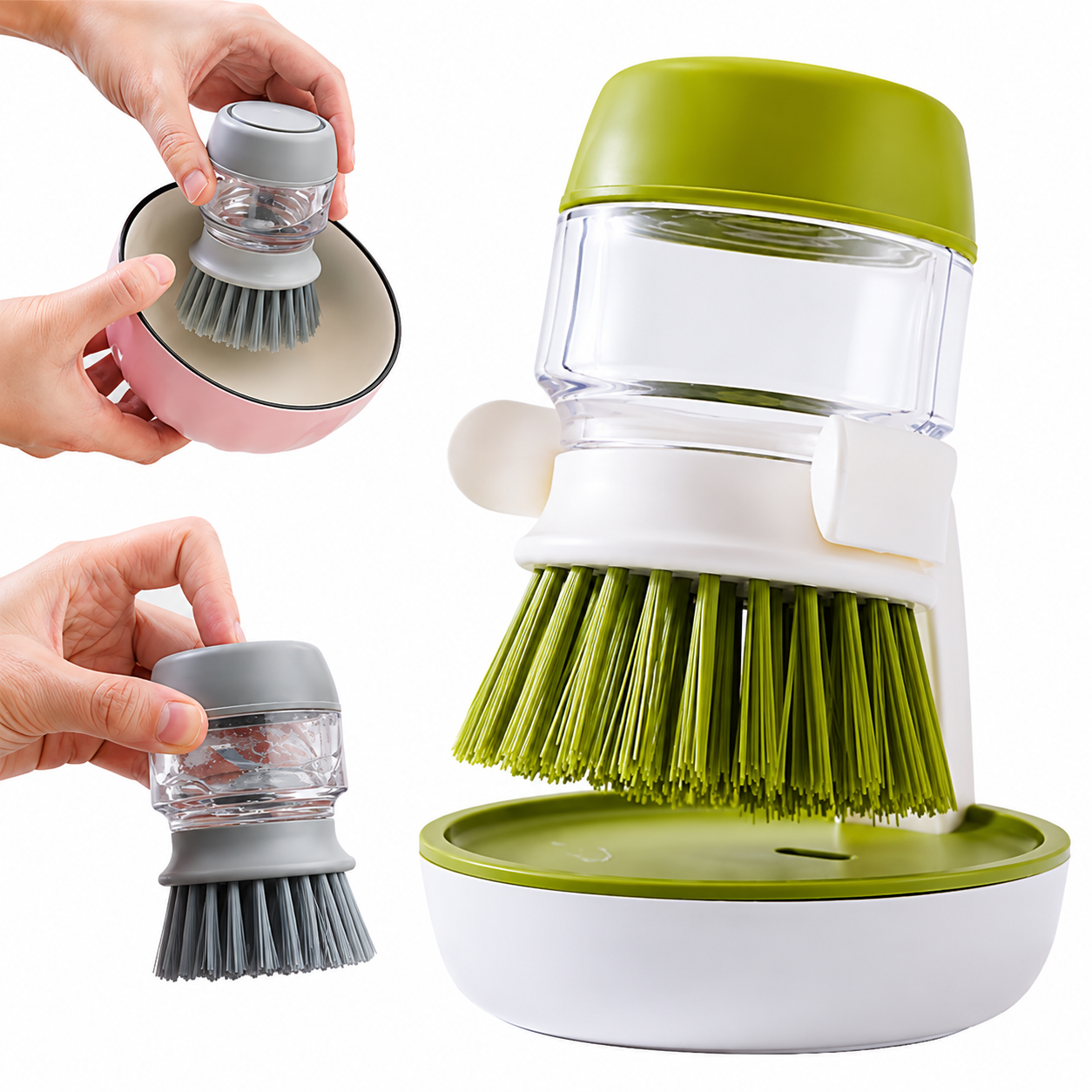 Cepillo con dispensador y soporte + 1 de regalo